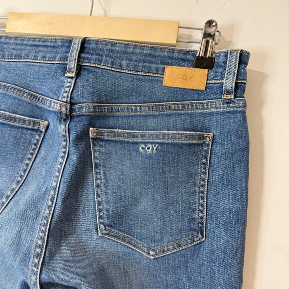 CQY Women's Friend Jeans Moment Blue Denim Mom Jean Straight Crop 28 - Picture 4 of 10